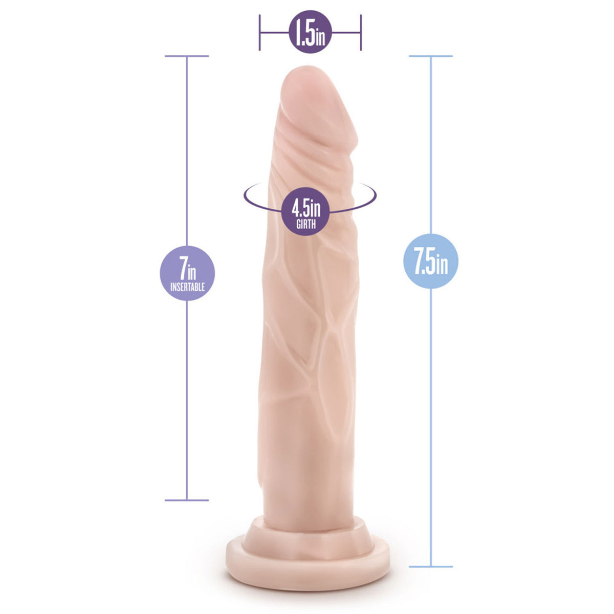 Dr. Skin - Dr. Carter 7-inch Realistic Dong with Suction Cup Silicone Dildo Vanilla