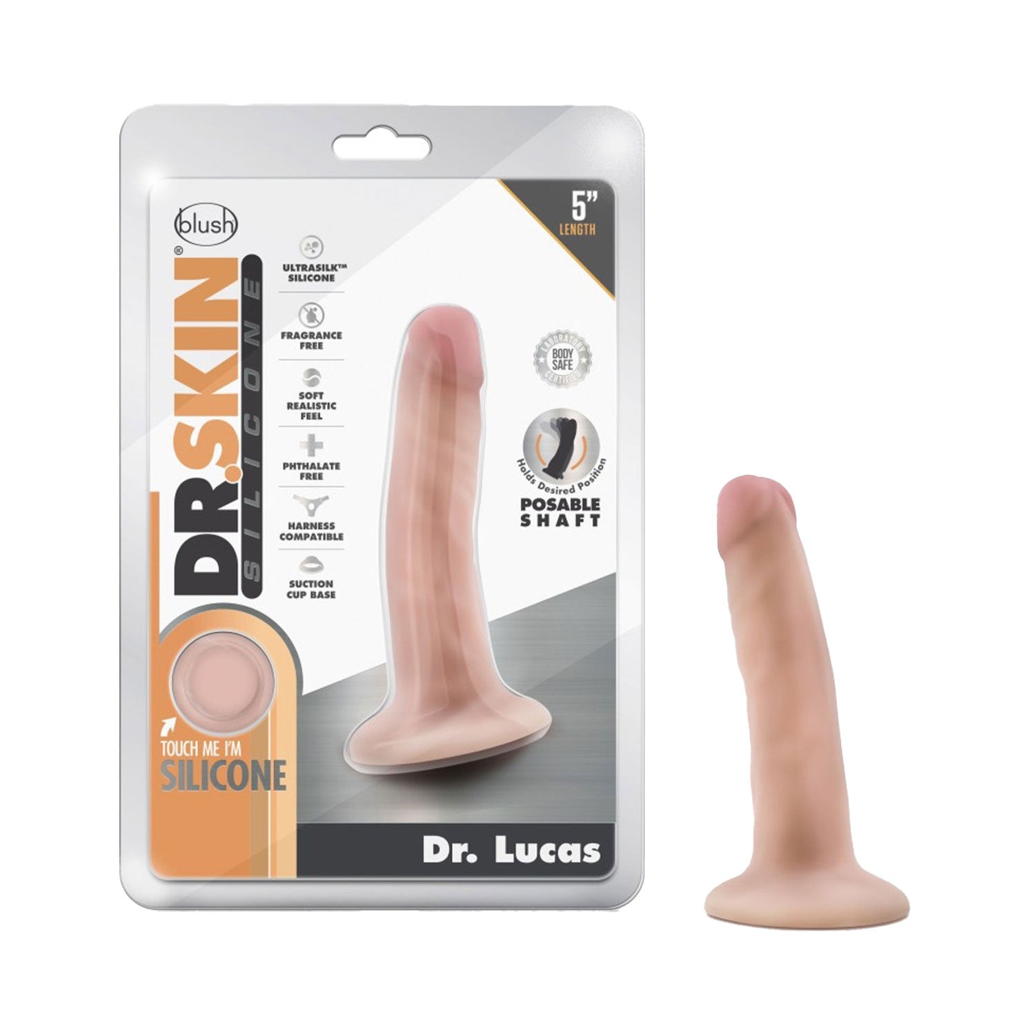 Dr. Skin - Silicone Dr. Lucas 5.5-inch Realistic Cock with Suction Cup Dildo Vanilla