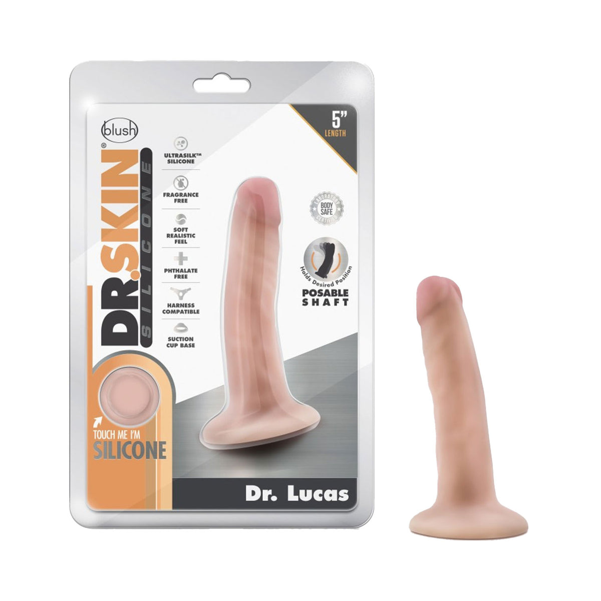 Dr. Skin - Silicone Dr. Lucas 5.5-inch Realistic Cock with Suction Cup Dildo Vanilla
