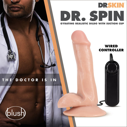 Dr. Skin - Dr. Spin 6-inch Gyrating Realistic Dildo Vanilla