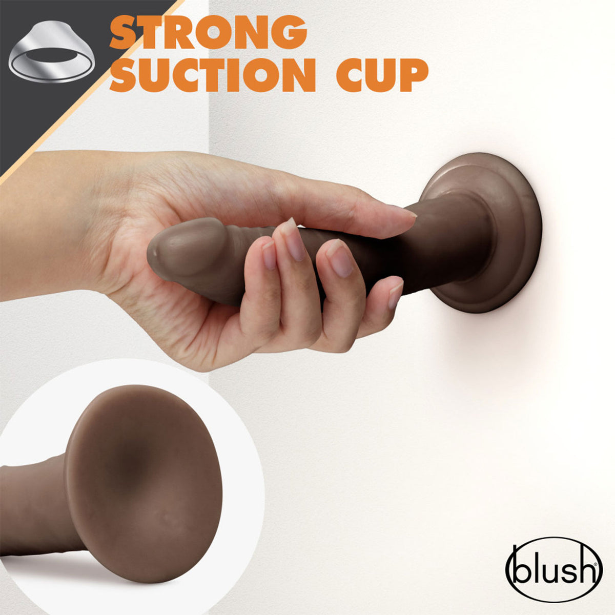 Dr. Skin - Glide 7.5-inch Realistic Cock Self Lubricating Suction Cup Harness Compatible Dildo Chocolate