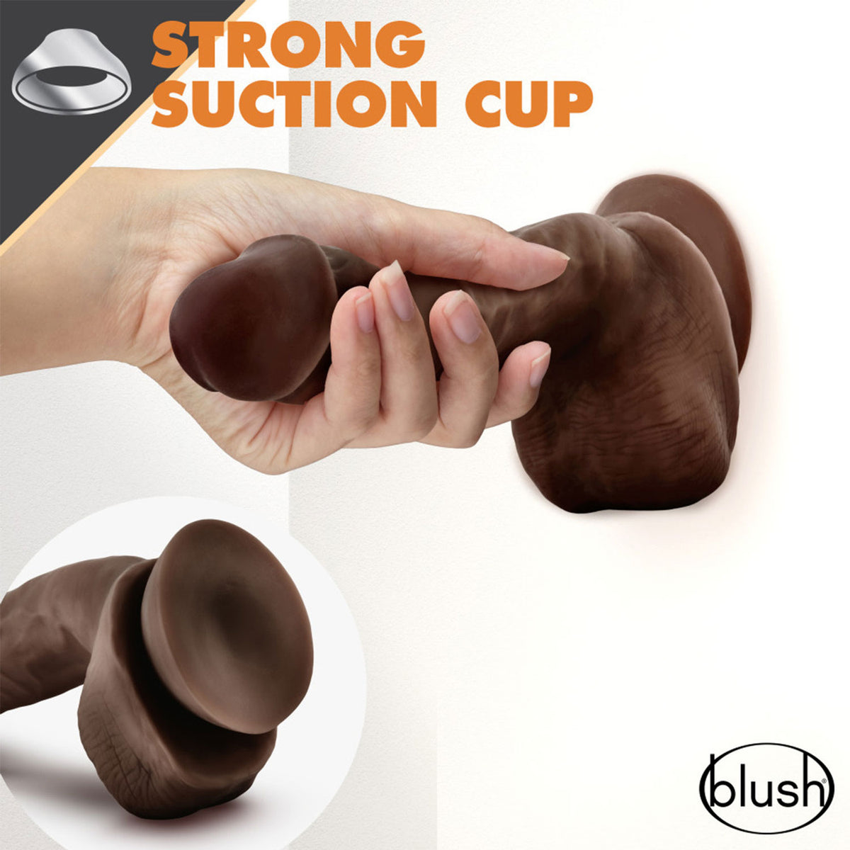 Dr. Skin - Glide 8.5-inch Self Lubricating Suction Cup Dildo with Balls Chocolate