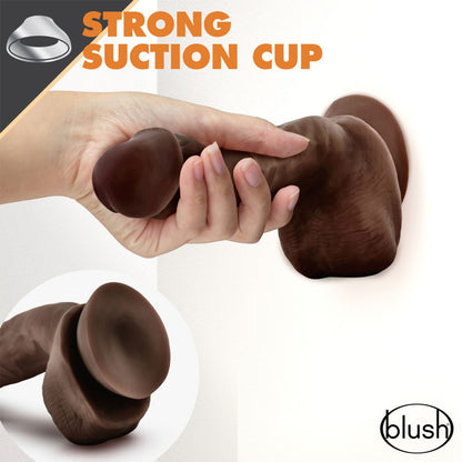 Dr. Skin - Glide 8.5-inch Self Lubricating Suction Cup Dildo with Balls Chocolate
