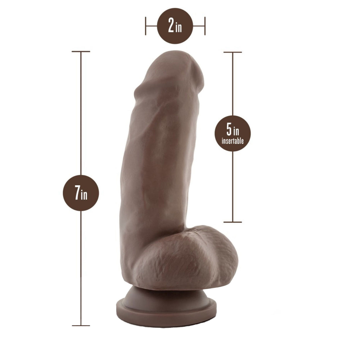 Dr. Skin - Mr. Smith 7 Inches Realistic Dildo with Suction Cup Chocolate