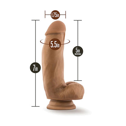 Dr. Skin - Dr. Samuel 7-inch Silicone Suction Cup Dildo with Balls Mocha