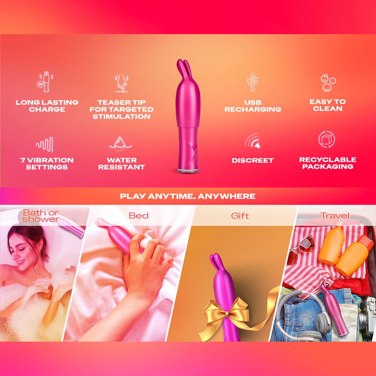 Durex Play 2-in-1 Vibrator Clitoral & G-Spot | Pink Lifestyle Durex Play 2-in-1 Vibrator Clitoral & G-Spot | Pink Lifestyle