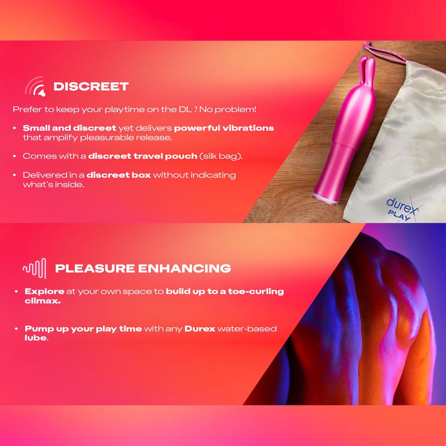 Durex - Play 2in1 Vibrator and Teaser Tip Clitoral and G-spot Stimulation