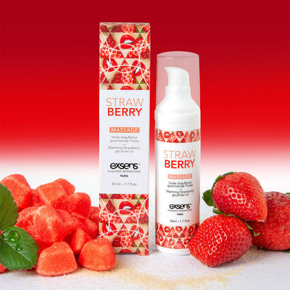 Exsens - Warming Intimate Massage Oil Strawberry 50ml