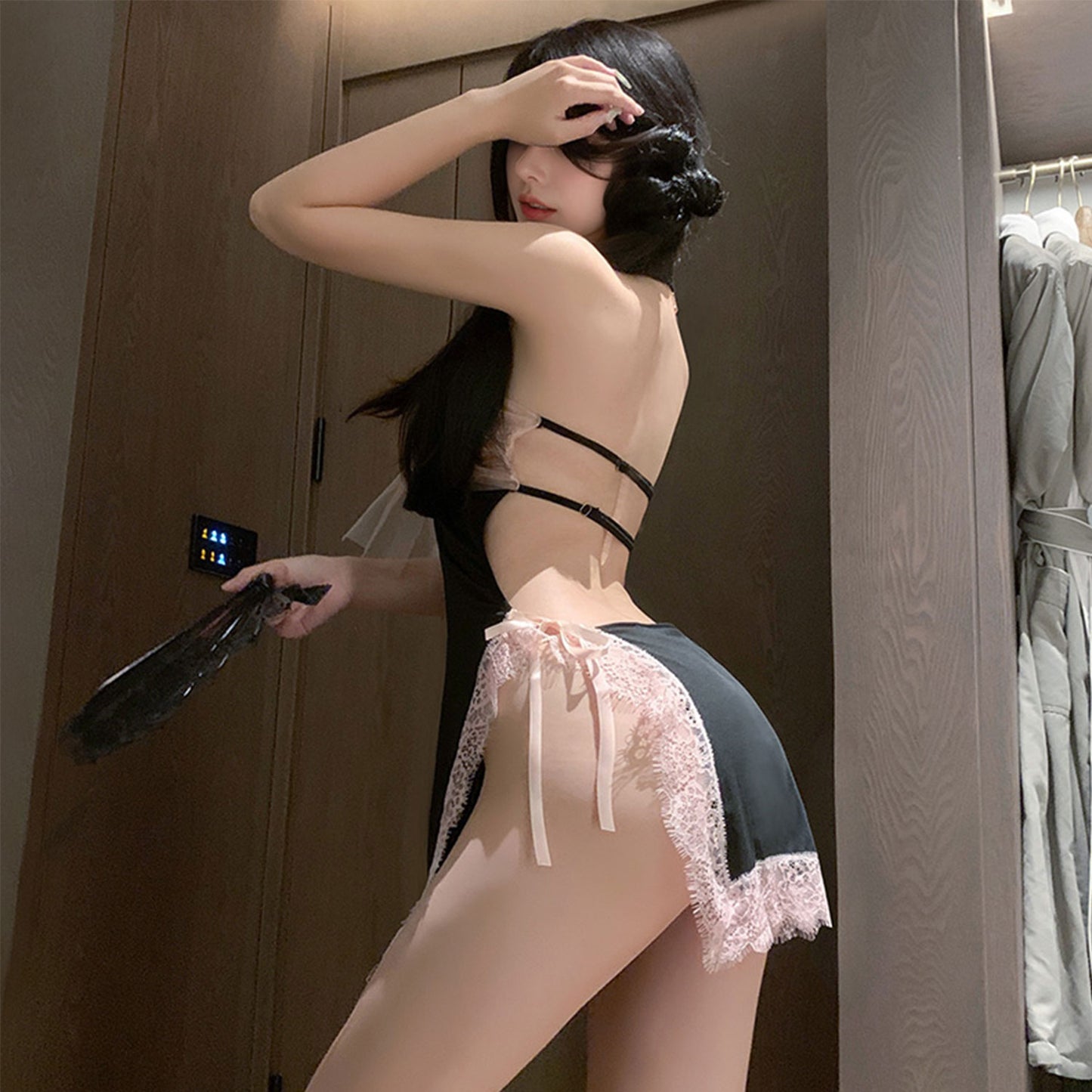 Fee Et Moi - Lace Charm Backless Cheongsam Lingerie Dress