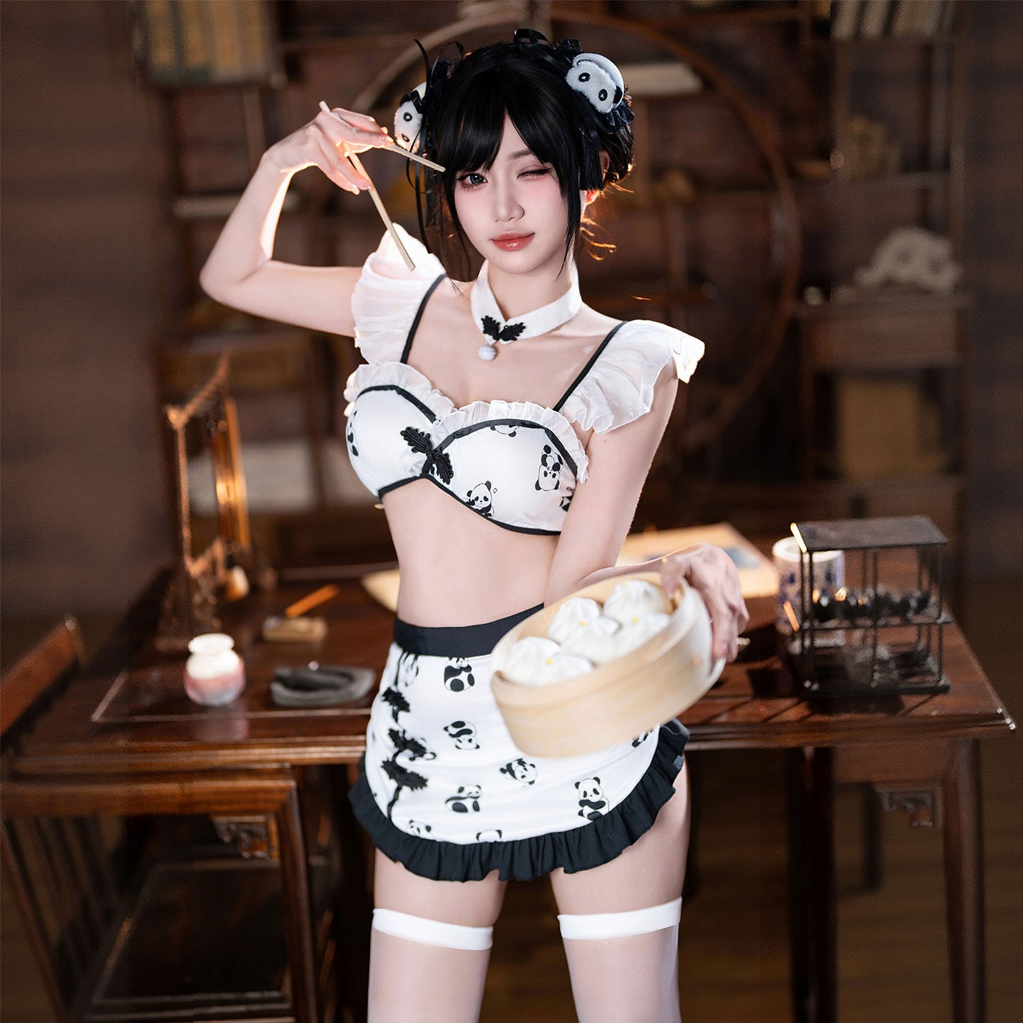 Fee Et Moi - Chinese Style Chef Two-Piece Lingerie Set