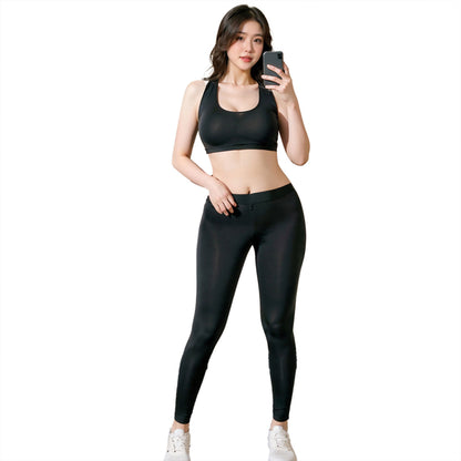 Fee Et Moi - Sexy Role Play Dual-Zipper Yoga Set Black XL