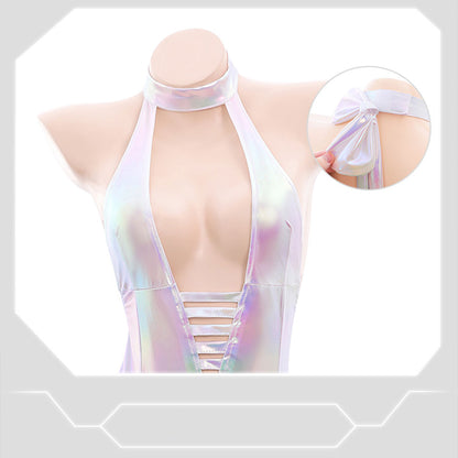 Fee Et Moi - Lustrous Holographic Cat-Ear Lingerie Set One Size