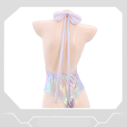 Fee Et Moi - Lustrous Holographic Cat-Ear Lingerie Set One Size