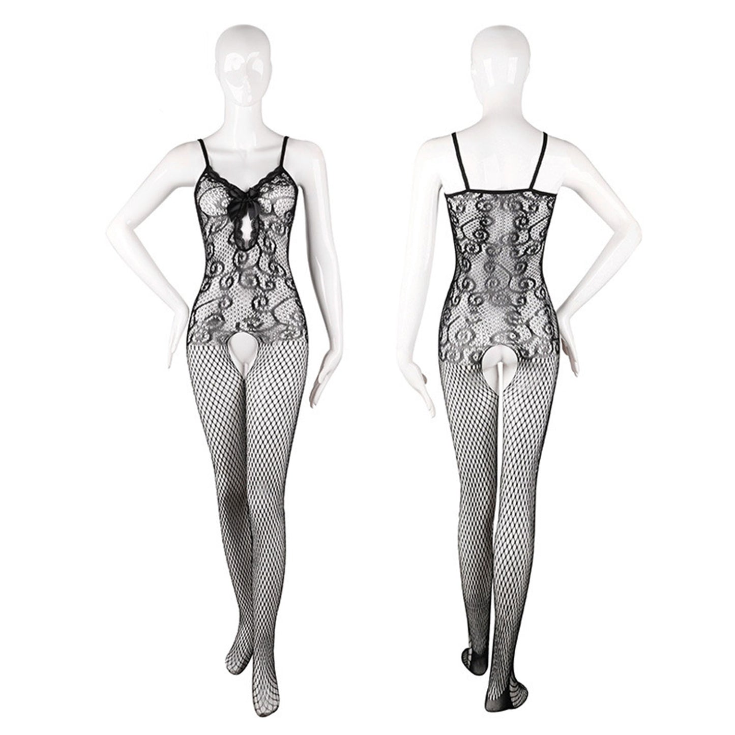 Fee Et Moi - Bodysuit Jala Lace Telus Dengan Lubang Paha Saiz Plus