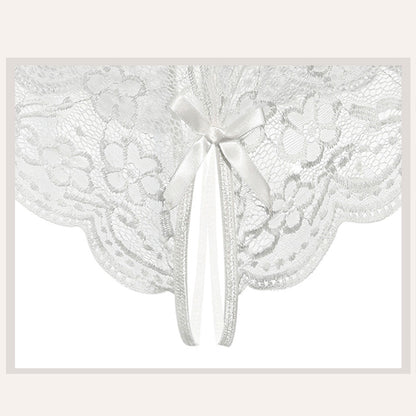 Fee Et Moi - Sensual Floral Lace Crotchless Bodysuit White XL