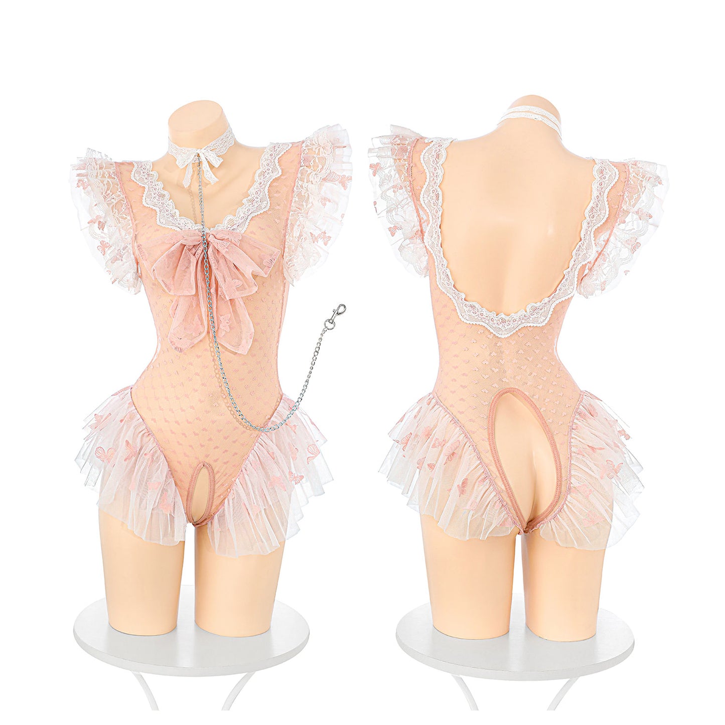 Fee Et Moi - Tempting Love Heart Open Crotch Bodysuit