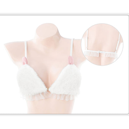 Fee Et Moi - Sexy Bunny Girl Furry Three-Point Costume Set White One Size