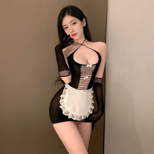 Fee Et Moi - Playful Mesh Maid Lingerie Set