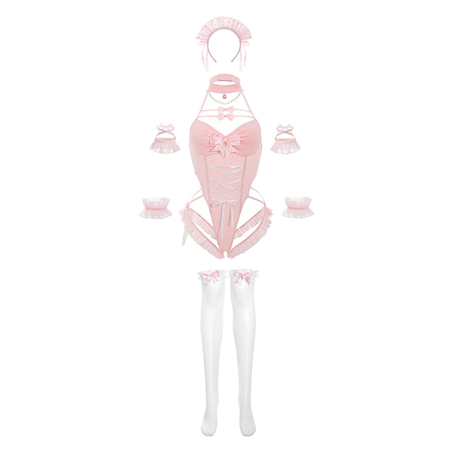 Fee Et Moi - Sweet Doll Lace Maid Costume Fantasy Lingerie Set