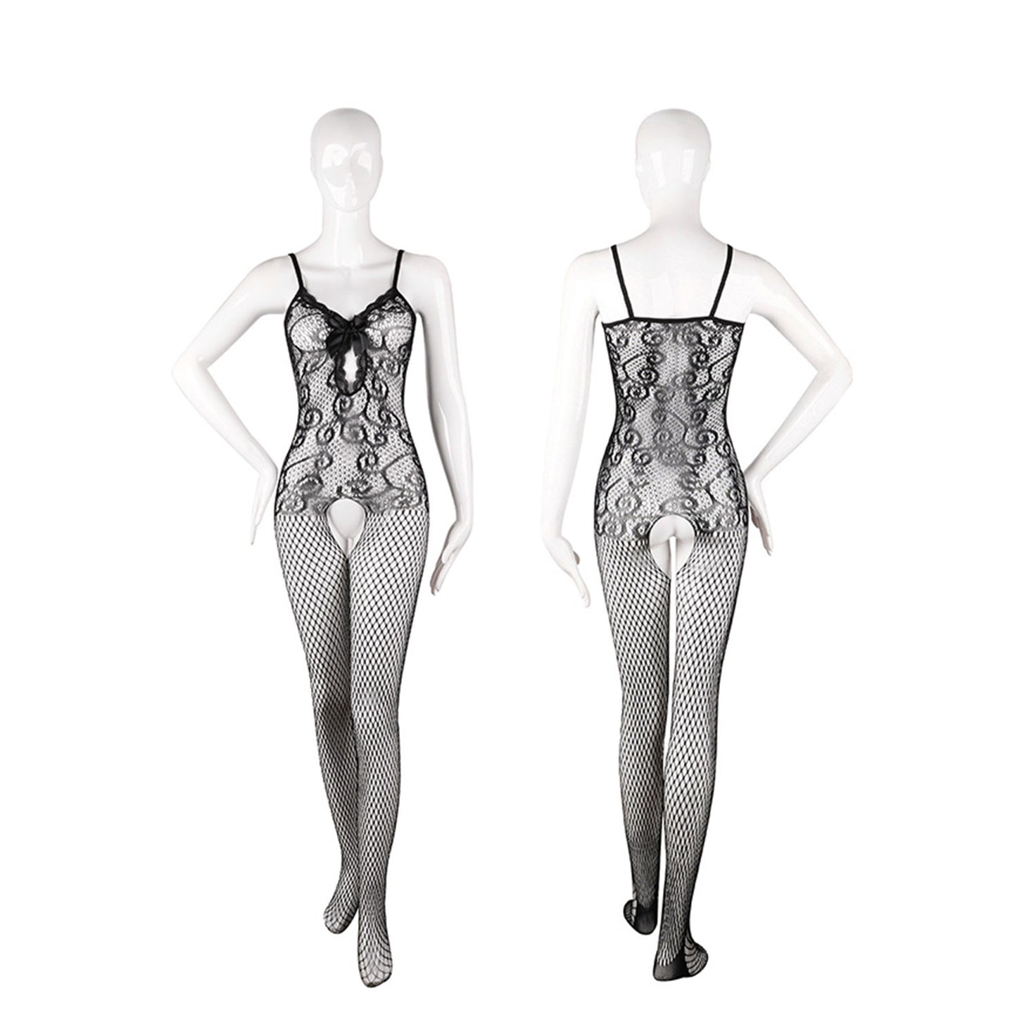 Fee Et Moi - Bodysuit Jala Lace Telus Dengan Lubang Paha Saiz Plus