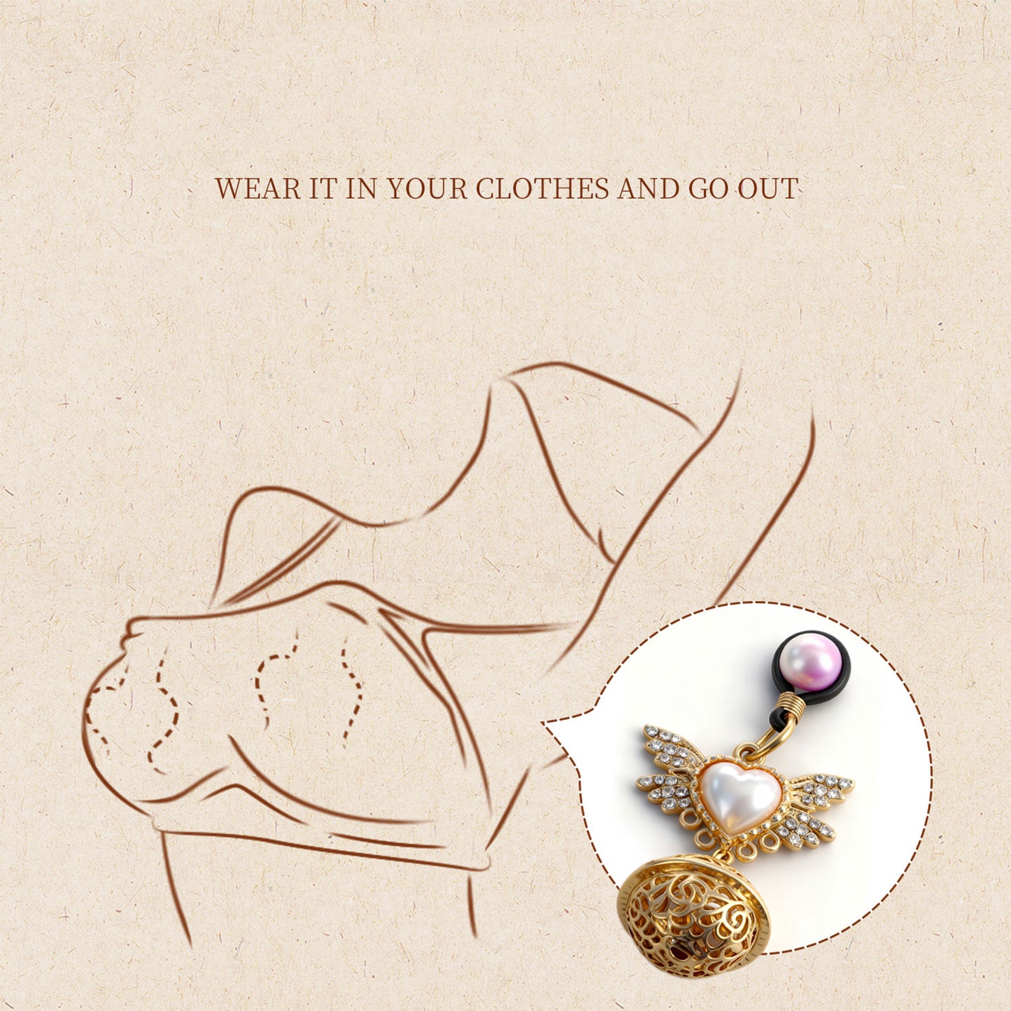 Mizzzee - Angel Pendant Nipple Clip Gold