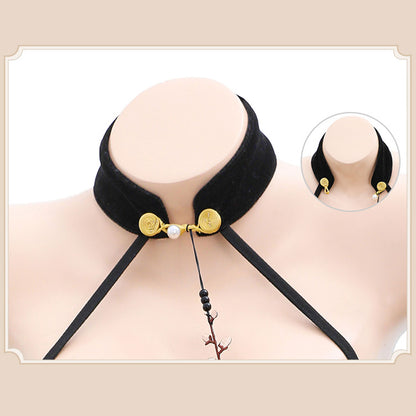 Fee Et Moi - Velvet Blossom Halter Lingerie Dress XL