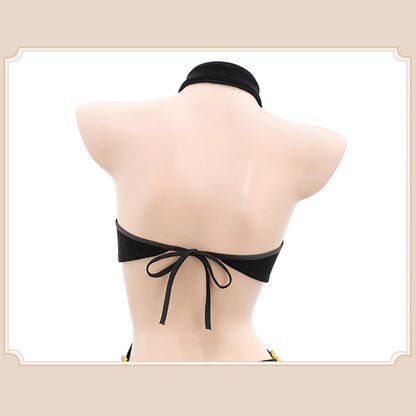 Fee Et Moi - Velvet Blossom Halter Lingerie Dress XL