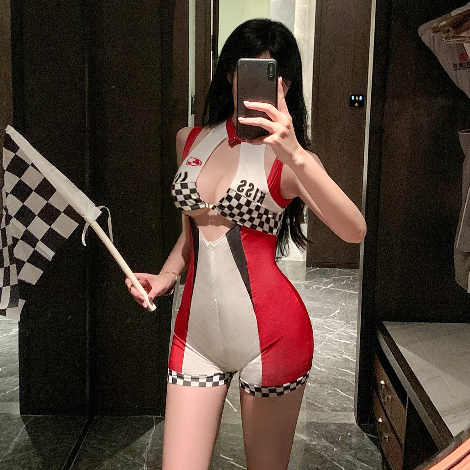 Fee Et Moi - Sexy Zip-up Racer Two-Piece Set