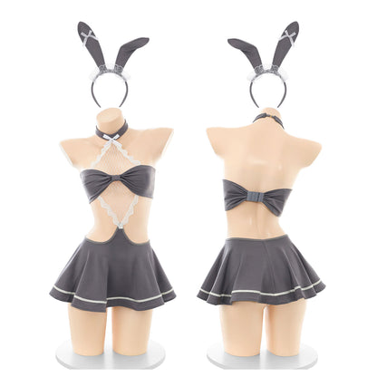 Fee Et Moi - Sweet Bunny Dress Set Grey One Size