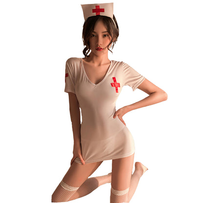 Fee Et Moi - Sexy Mini Dress Cut out Nurse Uniform One Size