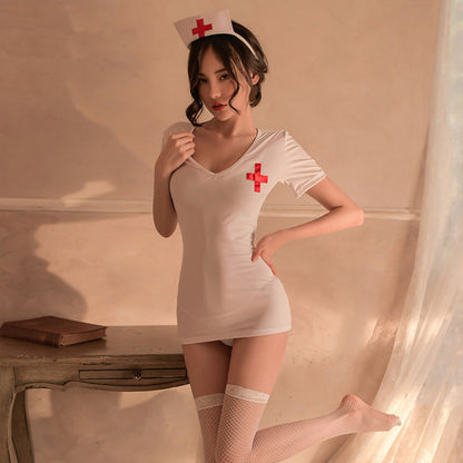 Fee Et Moi - Sexy Mini Dress Cut out Nurse Uniform One Size