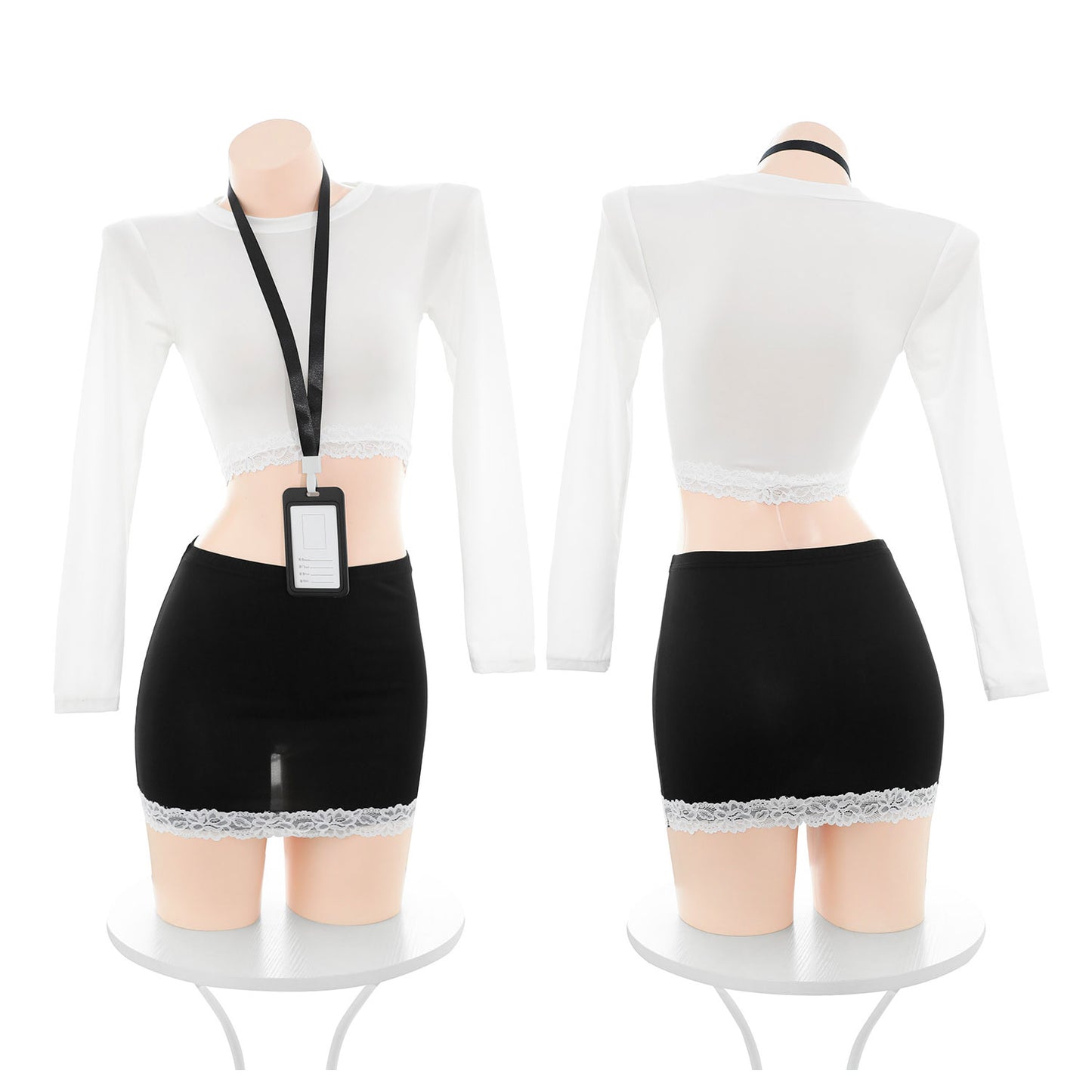 Fee Et Moi - Office Temptation Secretary Outfit Set White Black