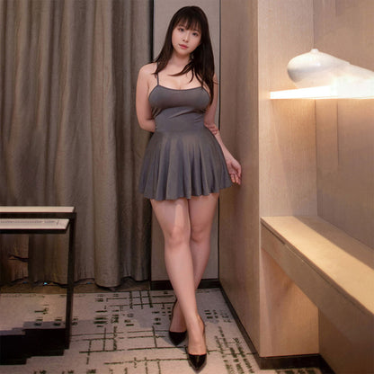 Fee Et Moi - Ice Silk Sensation Skater Dress Grey Plus Size