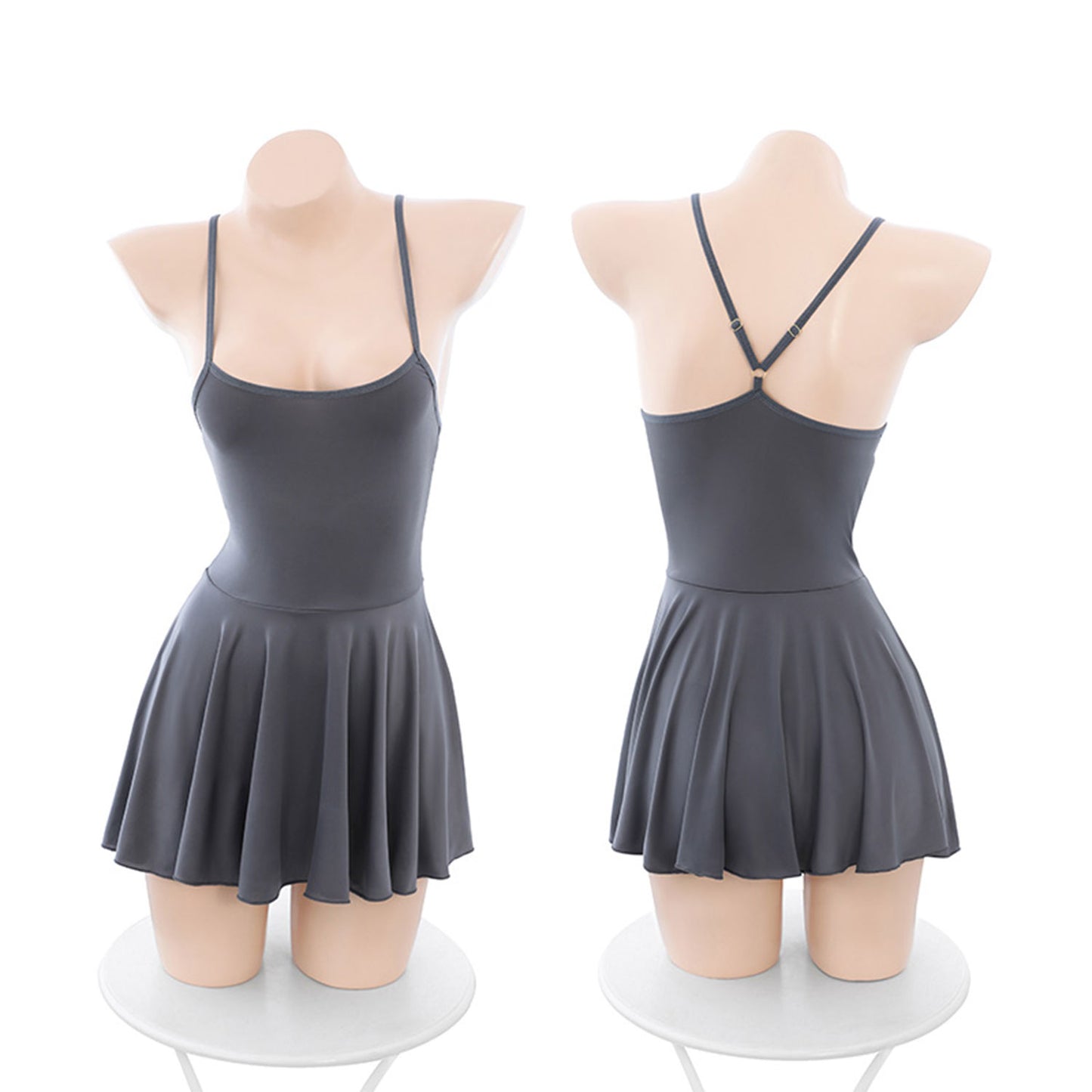 Fee Et Moi - Ice Silk Sensation Skater Dress Grey Plus Size