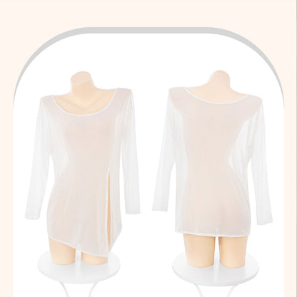 Fee Et Moi - Sheer Bikini Cover-up with Side Slit