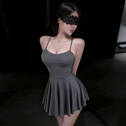 Fee Et Moi - Ice Silk Sensation Skater Dress Grey One Size