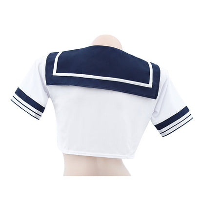 Fee Et Moi - Sexy Student 2-piece Cropped Top Uniform One Size