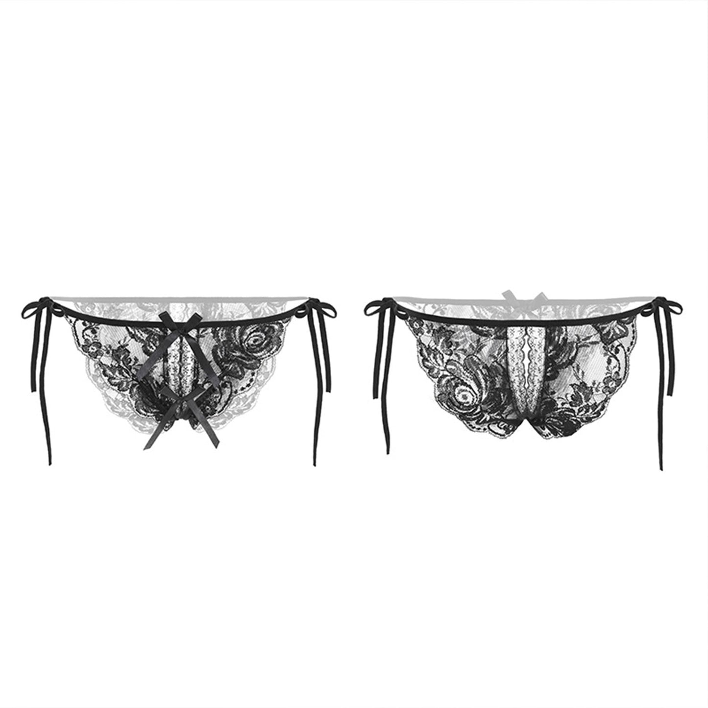 Fee Et Moi - Tempting Lace Tie Panty Black