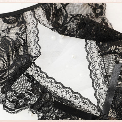 Fee Et Moi - Tempting Lace Tie Panty Black