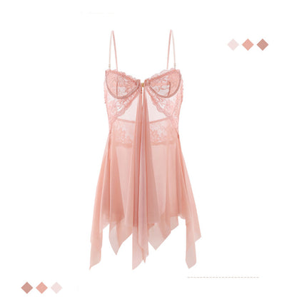 Fee Et Moi - Sheer Elegance Babydoll Pink Nightdress One Size