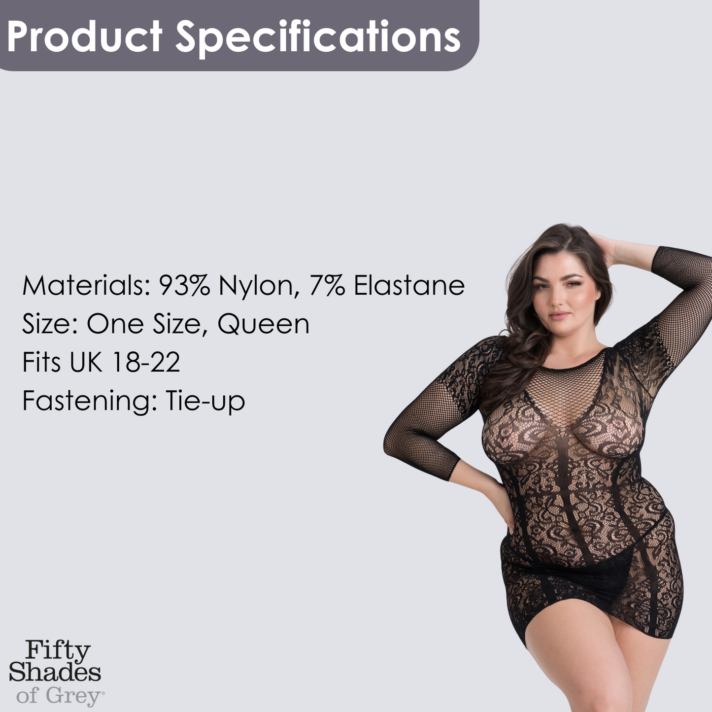 Fifty Shades of Grey - Captivate Plus Size Long Sleeve Mini Dress Queen