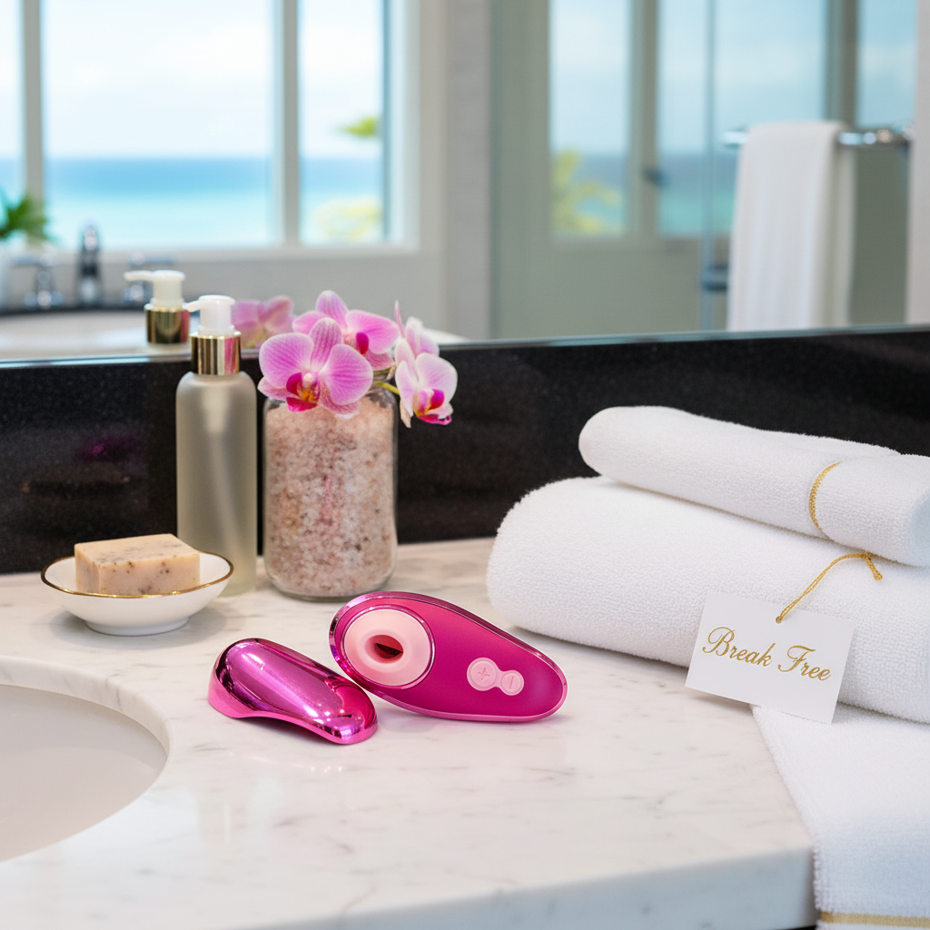 Five-star hotel bathroom with orchids - square