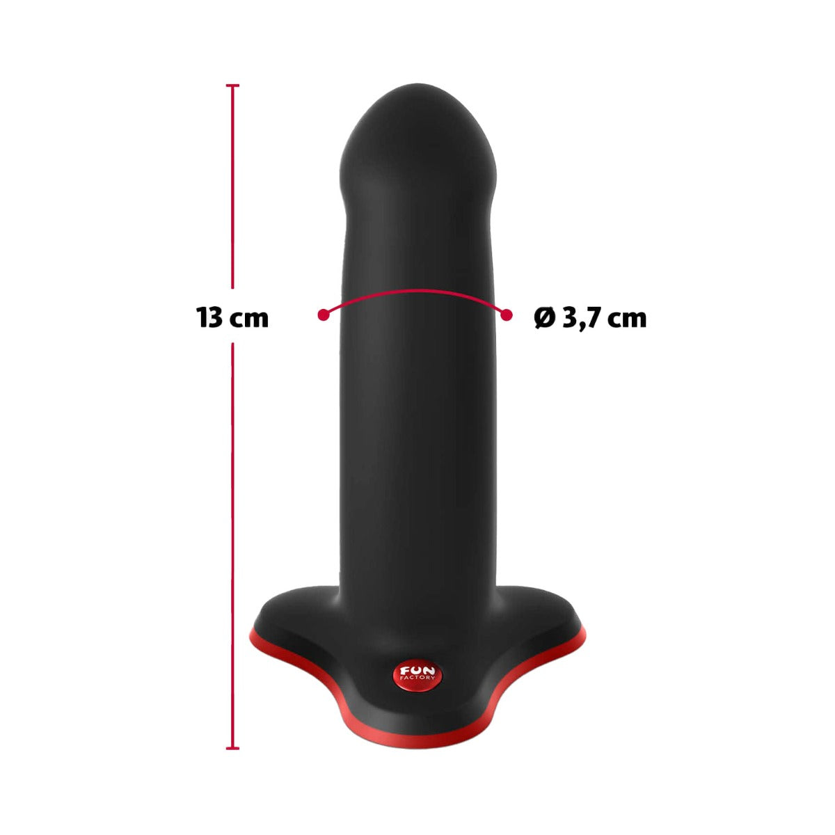 Fun Factory - Amor Harness-Compatible Silicone Dildo with Suction Cup Black/Red