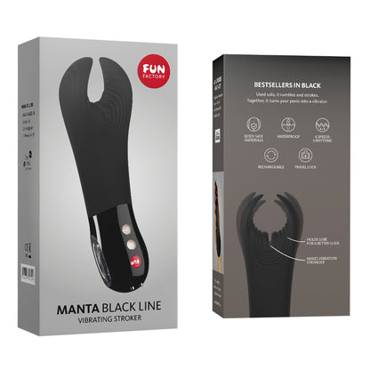 Fun Factory - Manta Rechargeable Vibrating Male Stroker Black