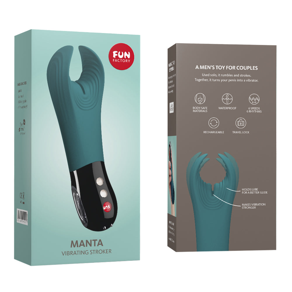 Fun Factory - Manta Rechargeable Vibrating Male Stroker Blue