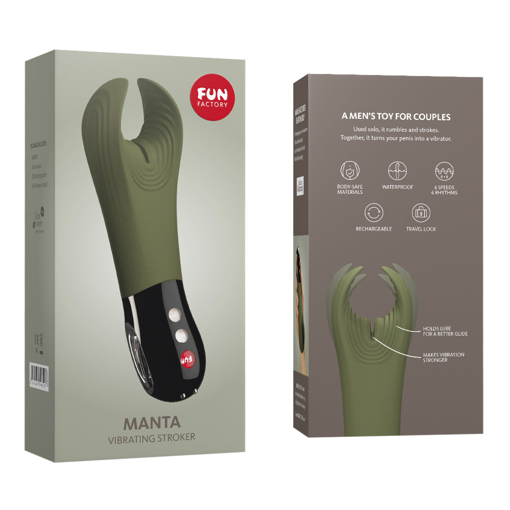 Fun Factory - Manta Rechargeable Vibrating Male Stroker Green