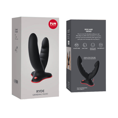 Fun Factory - Ryde Double Head Grinding 4.8-inch Silicone Dildo with Suction Cup Black