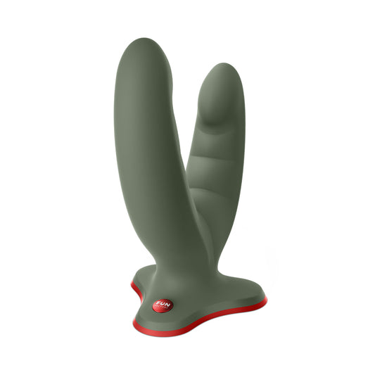 Fun Factory - Ryde Double Head Grinding 4.8-inch Silicone Dildo with Suction Cup Wild Olive