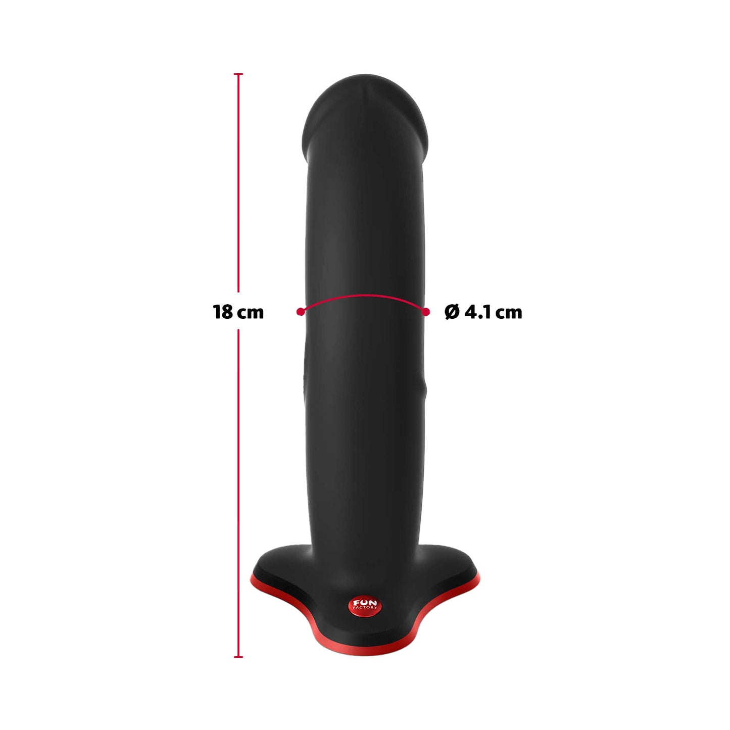 Fun Factory - The Boss  Harness-Compatible Silicone Dildo with Suction Cup Black