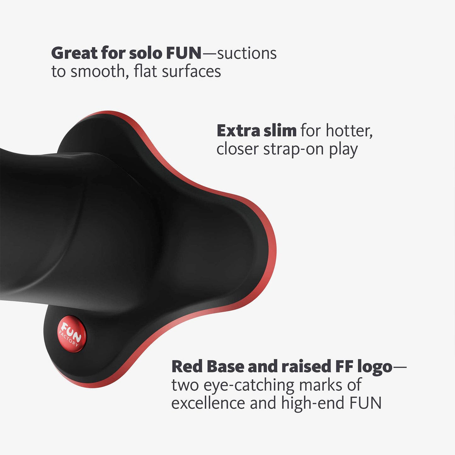 Fun Factory - The Boss  Harness-Compatible Silicone Dildo with Suction Cup Black